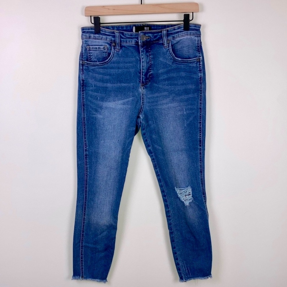 Kut From The Kloth Connie Jeans Women’s Size 8 High Waist Frayed Crop Skinny
